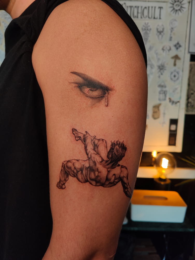 Sea otter realism tattoo by Lea Matveeva Uppsala